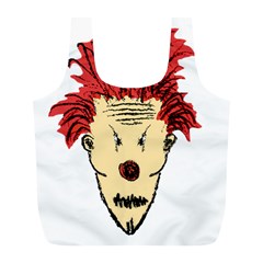 Evil Clown Hand Draw Illustration Reusable Bag (l) by dflcprints