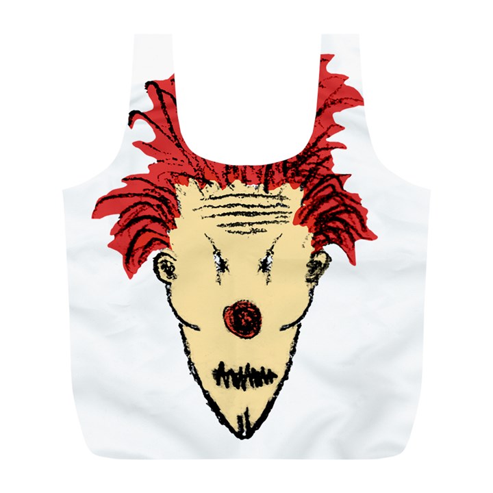 Evil Clown Hand Draw Illustration Reusable Bag (L)