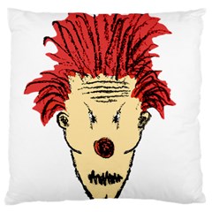 Evil Clown Hand Draw Illustration Large Flano Cushion Case (one Side)