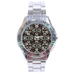 Geometric Grunge Stainless Steel Watch