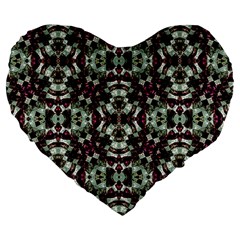 Geometric Grunge Large 19  Premium Heart Shape Cushion by dflcprints