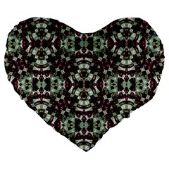 Geometric Grunge Large 19  Premium Flano Heart Shape Cushion