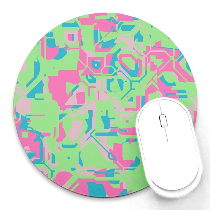 Pastel chaos Round Mousepad