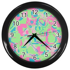 Pastel Chaos Wall Clock (black)