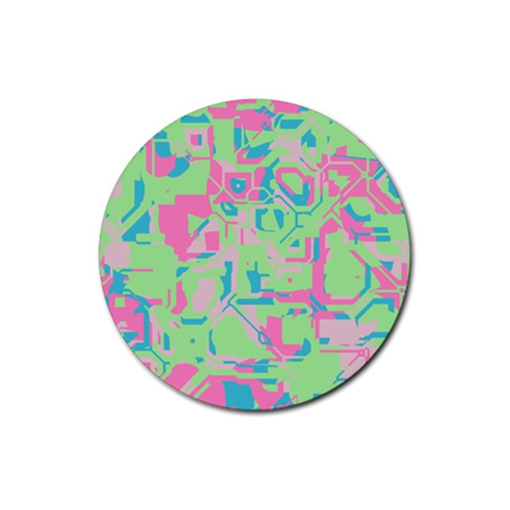 Pastel chaos Rubber Round Coaster (4 pack)