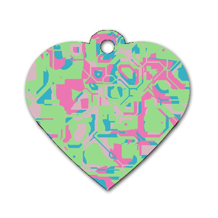 Pastel chaos Dog Tag Heart (One Side)