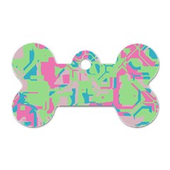 Pastel Chaos Dog Tag Bone (two Sides)