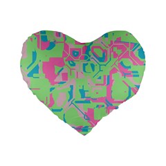 Pastel Chaos Standard 16  Premium Heart Shape Cushion 