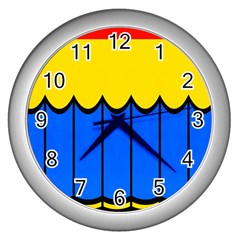 Colorful Curtain Wall Clock (silver)