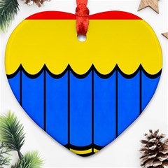 Colorful Curtain Heart Ornament (two Sides) by LalyLauraFLM