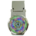 Hypnotic Star Burst Fractal Money Clip with Watch Front