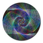 Psychedelic Spiral 8  Mouse Pad (Round) Front