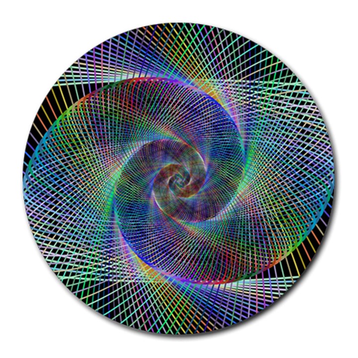 Psychedelic Spiral 8  Mouse Pad (Round)