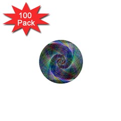 Psychedelic Spiral 1  Mini Button Magnet (100 Pack) by StuffOrSomething