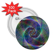 Psychedelic Spiral 2 25  Button (100 Pack)