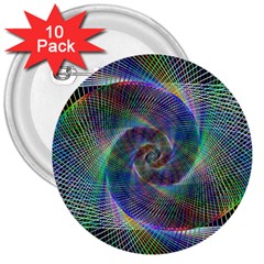 Psychedelic Spiral 3  Button (10 Pack) by StuffOrSomething