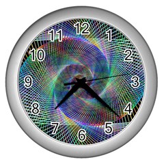 Psychedelic Spiral Wall Clock (silver)