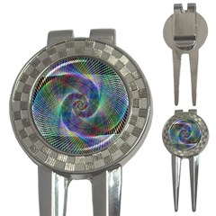 Psychedelic Spiral Golf Pitchfork & Ball Marker