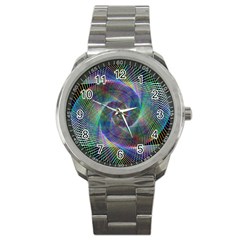 Psychedelic Spiral Sport Metal Watch by StuffOrSomething