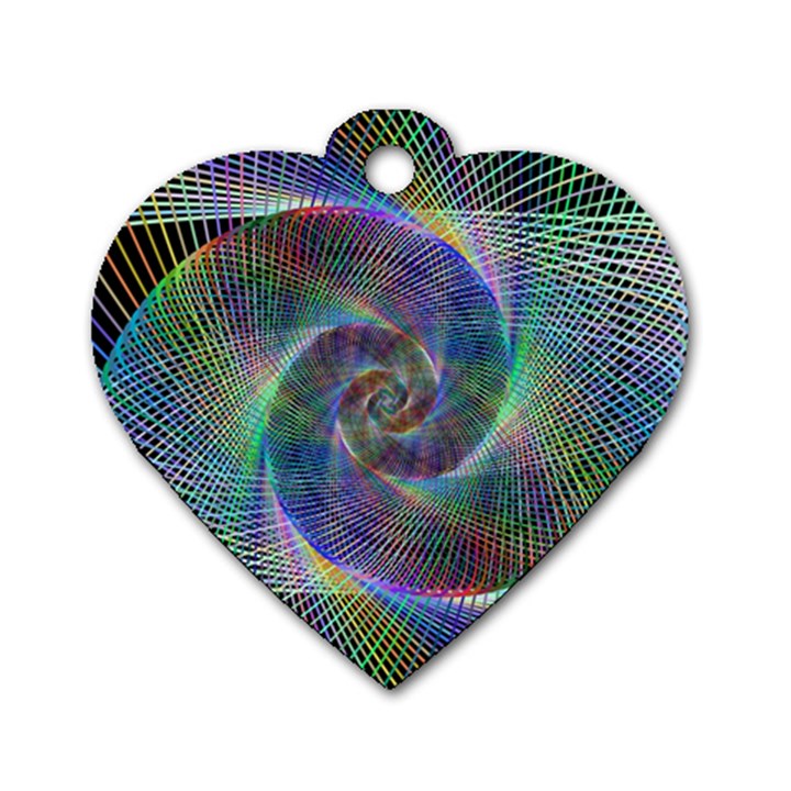 Psychedelic Spiral Dog Tag Heart (One Sided) 