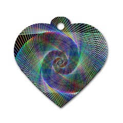 Psychedelic Spiral Dog Tag Heart (two Sided)