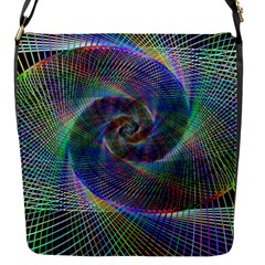 Psychedelic Spiral Flap Closure Messenger Bag (small)