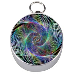 Psychedelic Spiral Silver Compass