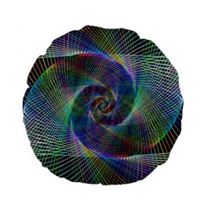 Psychedelic Spiral Standard 15  Premium Flano Round Cushion  by StuffOrSomething