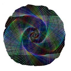 Psychedelic Spiral Large 18  Premium Flano Round Cushion 