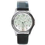 Girls Are Like Apples Round Leather Watch (Silver Rim) Front