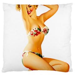 Sexy Bikini Pinup Large Flano Cushion Case (two Sides) by TheWowFactor