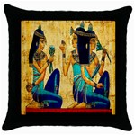 Egyptian Queens Black Throw Pillow Case Front