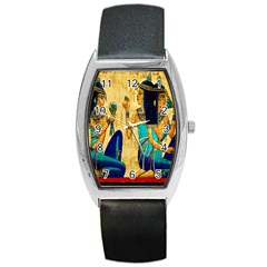 Egyptian Queens Tonneau Leather Watch