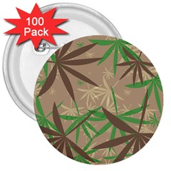 Leaves 3  Button (100 Pack)