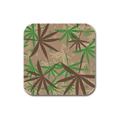 Leaves Rubber Square Coaster (4 Pack)