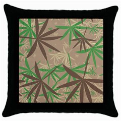 Leaves Throw Pillow Case (black)