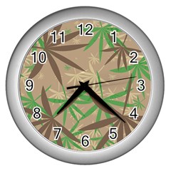 Leaves Wall Clock (silver)