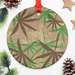 Leaves Round Ornament (two Sides)