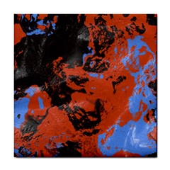 Orange Blue Black Texture Tile Coaster