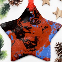 Orange Blue Black Texture Ornament (star)