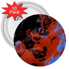 Orange Blue Black Texture 3  Button (10 Pack) by LalyLauraFLM