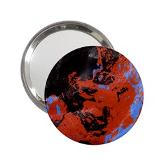 Orange Blue Black Texture 2 25  Handbag Mirror