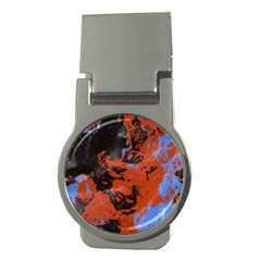 Orange Blue Black Texture Money Clip (round)