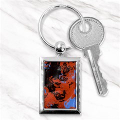 Orange Blue Black Texture Key Chain (rectangle) by LalyLauraFLM