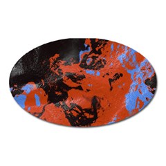 Orange Blue Black Texture Magnet (oval)