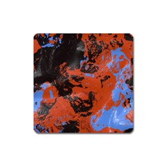 Orange Blue Black Texture Magnet (square) by LalyLauraFLM