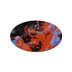 Orange Blue Black Texture Sticker Oval (100 Pack)