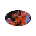 Orange blue black texture Sticker Oval (100 pack) Front