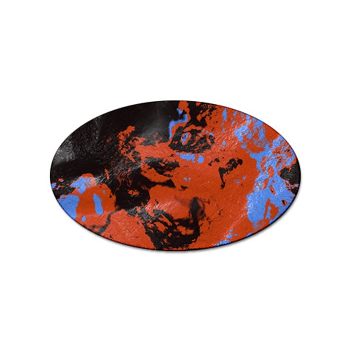 Orange blue black texture Sticker Oval (100 pack)