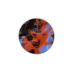 Orange Blue Black Texture Golf Ball Marker